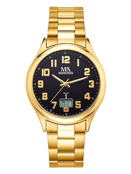 Meister Anker Herren-Funkuhr Gold