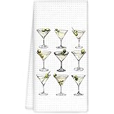 OINDADE Martini Decor Kitchen Towels, DirtyMartini Hand Towels, DirtyMartini Glasses Dish Towel Tea Towel for Kitchen Home Bar Decorative, MartiniGifts for Martini Lovers Bar Kitchens Decor, 16x24In