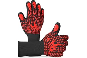BOGO BRANDS Aramid Heat Gloves for Grilling - Heat Resistant Gloves for Cooking, Men L–XL (9–10″), Women XL (10–11″), Withstands 1472°F (6 Sec), Grill Mitts with Dual-Layer Protection - for Indoor & Outdoor Use