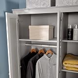 Home Source Nyon 4 Piece Grey Bedroom Set with Wardrobe & Tables view 4