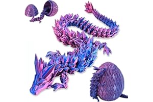 PRINTSILK 11.42 inch 3D Printed Dragon Eggs with Dragon Inside - intricately Detailed 3D Dragon Eggs Featuring a Miniature Dragon Inside (Laser Purple)