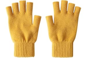 iMongol Pure Wool Women Men Unisex Half Fingers Fingerless Gloves Mittens, Outdoor Tactical Glove for Hunting & Hiking