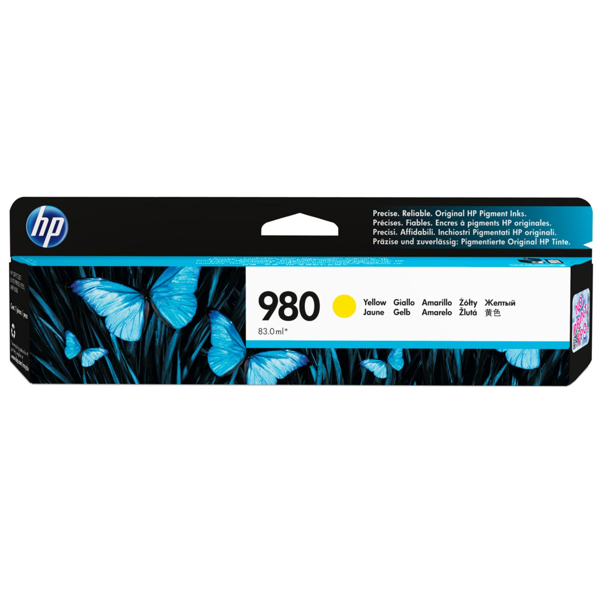 HP D8J09A 980 Original Ink Cartridge, Yellow, Single Pack