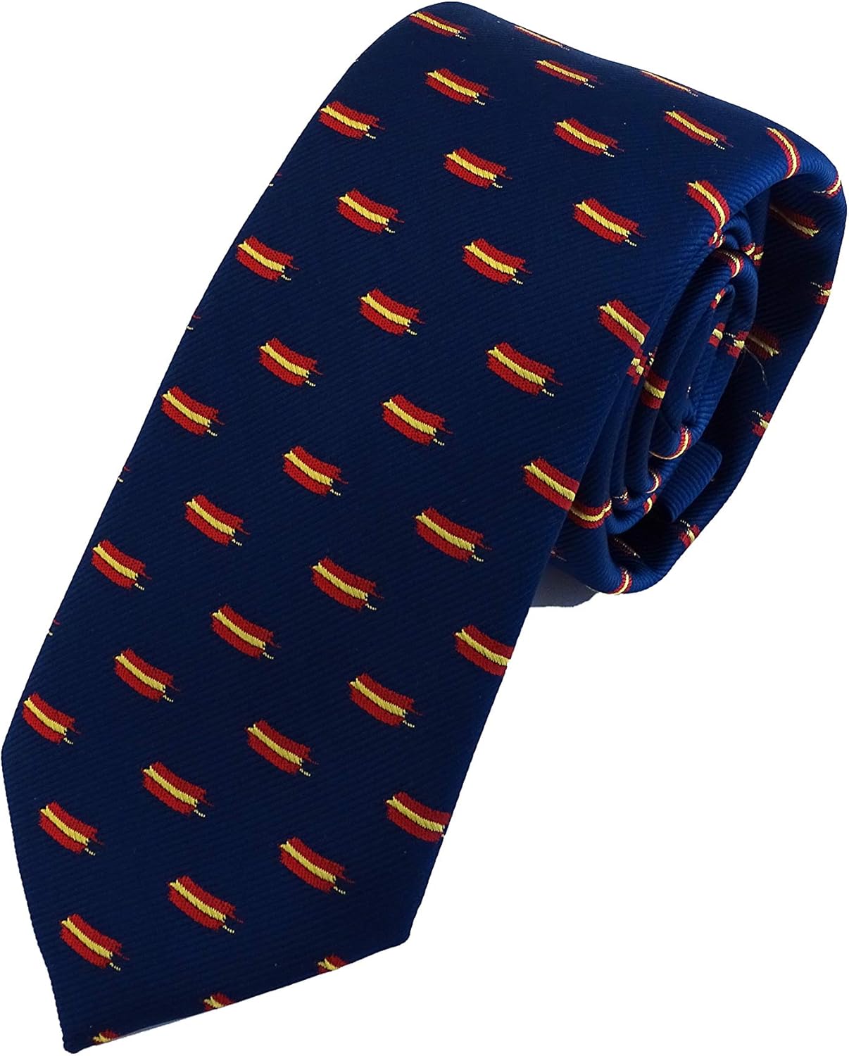 Corbata de hombre azul bandera española - Corbata azul con bandera españa - Corbata azul con bandera española - Corbatas de hombre calidad alta - Corbata estrecha (Azul bandera pequeña): Amazon.es: Ropa y accesorios