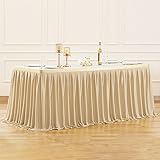 Partisky Champagne Polyester Table Skirt for