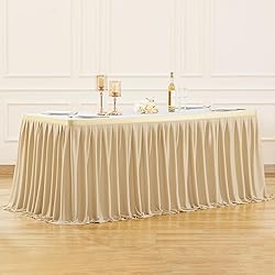 Partisky Champagne Polyester Table Skirt for