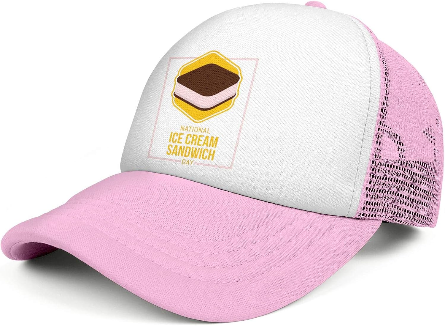 Unisex Hats National Ice Cream Sandwich Day Yellow Box Fashion Relaxed Strapback Cap