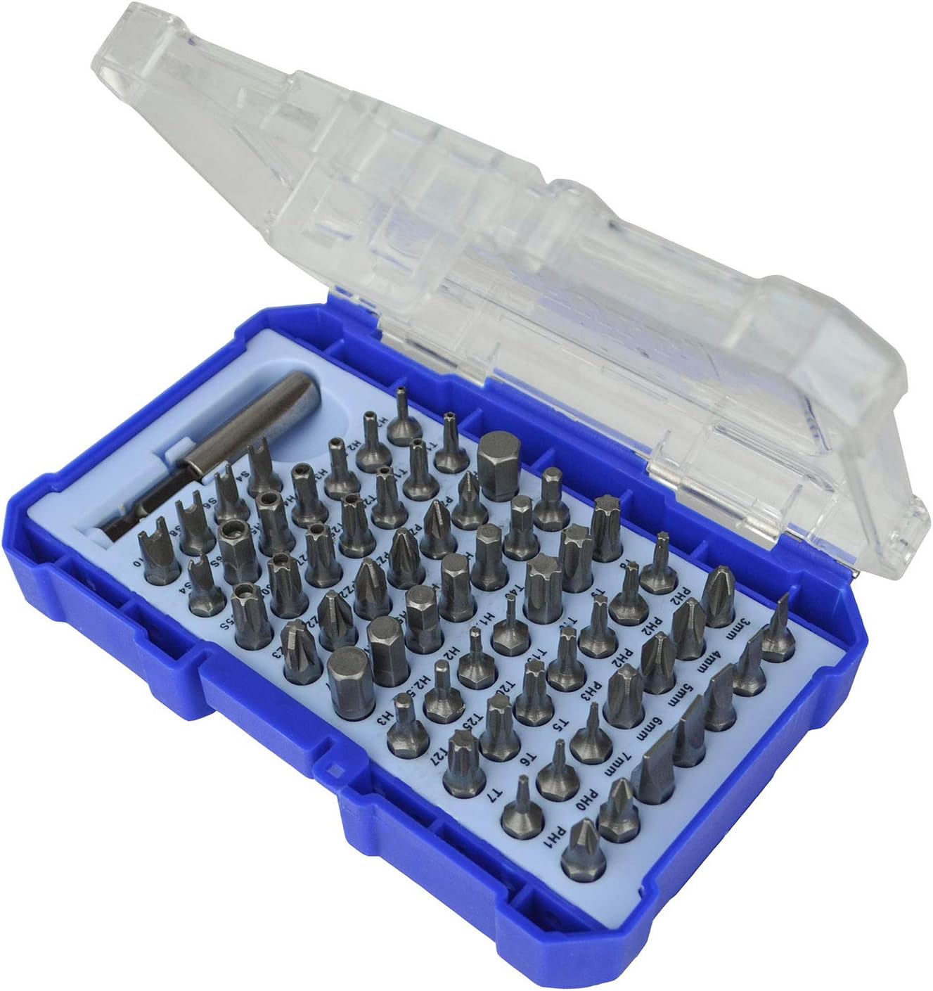 Faithfull FAISBSET61 61 Piece Screwdriver Bit Set including, slotted, Pozidriv, Phillips, Hex, Star (Torx), Tamperproof