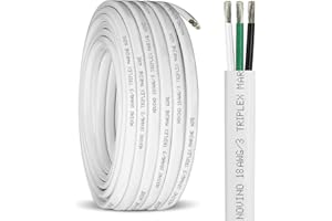 NOVINO 18/3 Marine Wire 18 Gauge,18 AWG Marine Grade Wire Triplex Wire Boat Cable,18 Gauge Oxygen-Free Copper Cable for Automotive RV Boat Speaker Solar Outdoor - 50ft