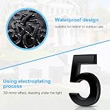 Vicloon 3D Mailbox Numbers 3 Inches Self-Adhesive ABS Black 5 Pack view 4