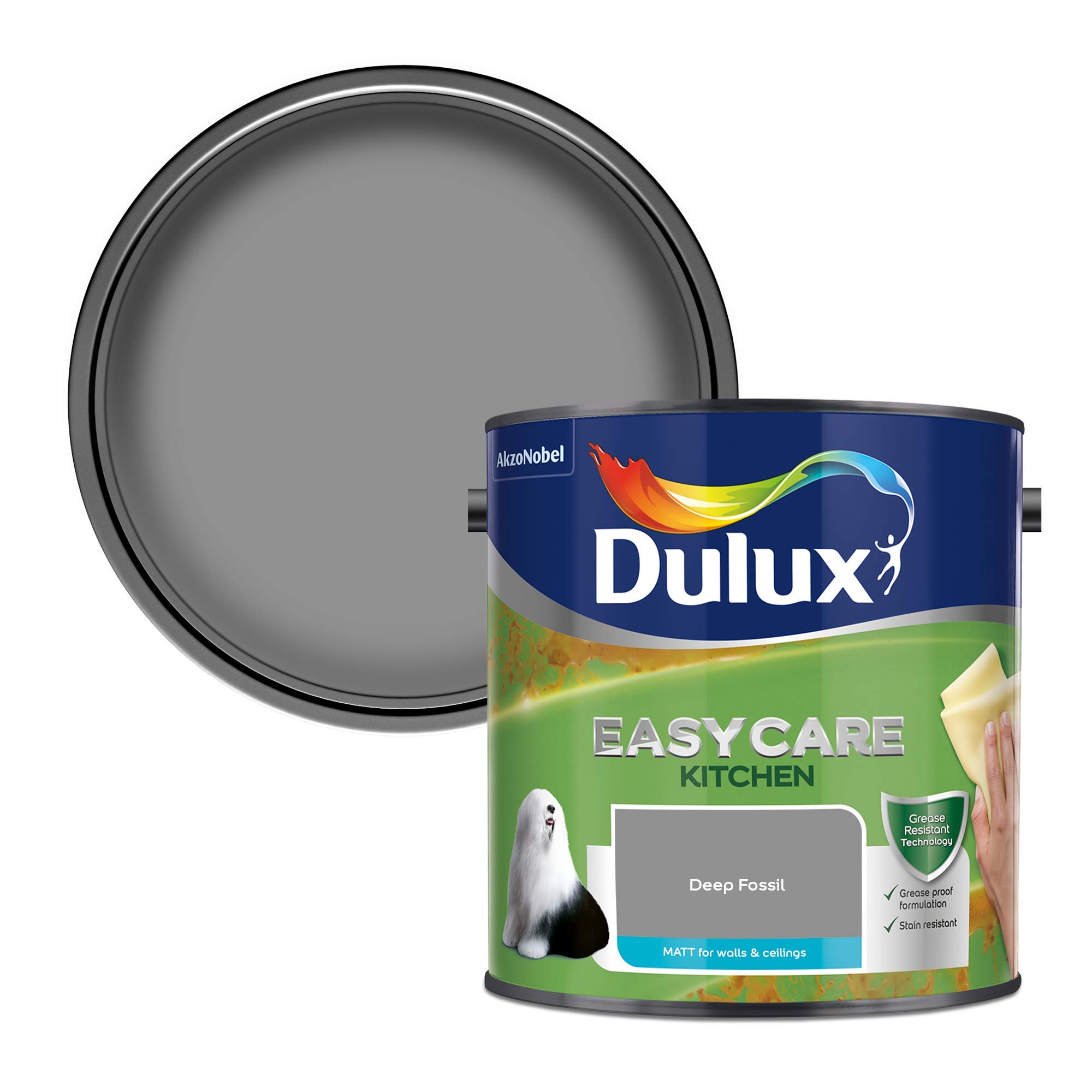 Dulux Easycare Kitchen Matt Emulsion Paint - Deep Fossil - 2.5L