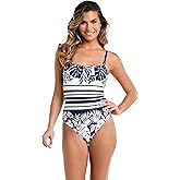 La Blanca Women's One Piece Swimsuit Island Goddess Shirred Side Women's Bathing Suit