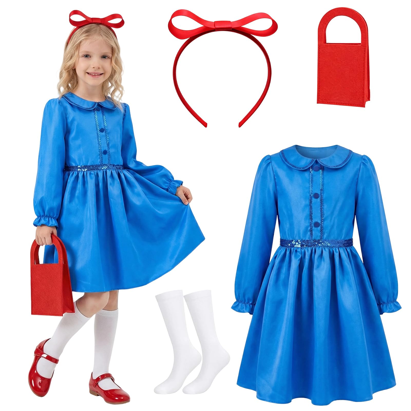 Maryparty Matilda Costume World Book Day Costumes Matilda Fancy Dress Matilda Costume for School Book Week (M)