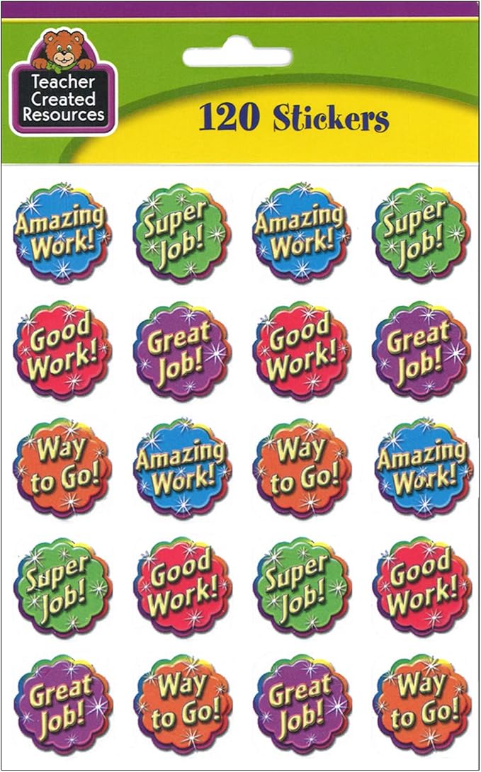 Teacher Created Resources Good Work Stickers Multi Color 5752 Office Products Amazon Com