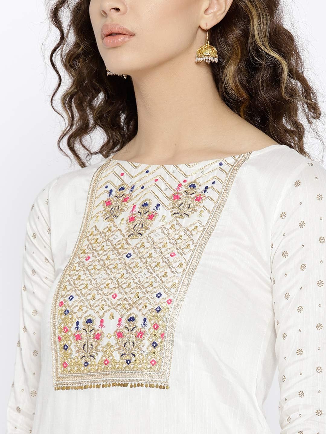 Span white kurta Clearance