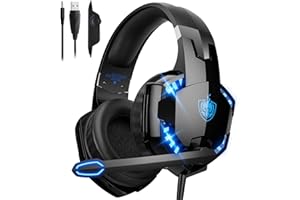PHOINIKAS Gaming Headset for PC, PS4, PS5, Xbox, 7.1 Stereo Gaming Headphone for Switch, Over Ear Headphones with Noise Cance