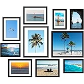 JCJMY 10 Packs Picture Frames Collage Wall Decor for Wall Hanging or Tabletop, 8x10, 5x7, 4x6 Multi Sizes Photo Frames, Collage Picture Frames for Family Wall Decor, Gallery Wall Frame Set, Black