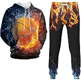 QiErDesign Black Forest Mens Hoodie Pant Set 3D Print Hooded Sweatshirt Sweatpant Suit 2 Piece Tracksuit Set for Women Youth
