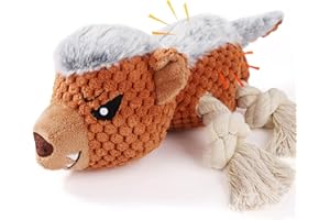 Letsmeet Dog Toys - Squeaky Interactive Plush Dog Toy with Rope, Chew Toy for Large Dogs, Small Dogs & Puppies - Tug of War Dog Toy for Aggressive Chewers, Pet Toys for Dogs