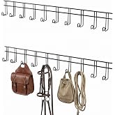 Yaocom 10 Hook 2 Pcs Bridle Hooks Tack Room Metal Wall Hangers Rack, Black