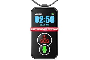 Smart Med Alert Cellular Medical Alert Necklace with Emergency Button for Elderly, 24/7 Monitoring, Fall Detection for Seniors, Water-Resistant, Wearable Pendant with 2-Way Communication, GPS Tracking