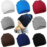 DRESHOW BQUBO 8 Pack Unisex Baby Beanie Hat Infant Toddler Kid Hats Baby Soft Cute Knit Cap Nursery Beanie