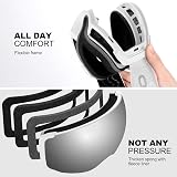 Odoland Ski Goggles Frameless Interchangeable Lens UV 400 OTG Helmet Compatible view 4