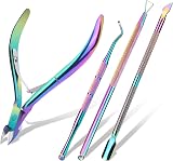 ACWOO 4-in-1 Cuticle Nippers Pusher Nail Remover Set Stainless Steel view 1