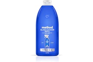 Method Glass Cleaner Refill, Mint, Ammonia Free & Plant-Based Solution, Mirror & Window Cleaner - Great for Indoor & Outdoor Glass Surfaces, 68 fl oz Bottles (Pack of 1)