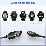 TiMOVO USB Charger Cable w/2 Type C Adapters for Garmin Fenix Vivoactive view 2