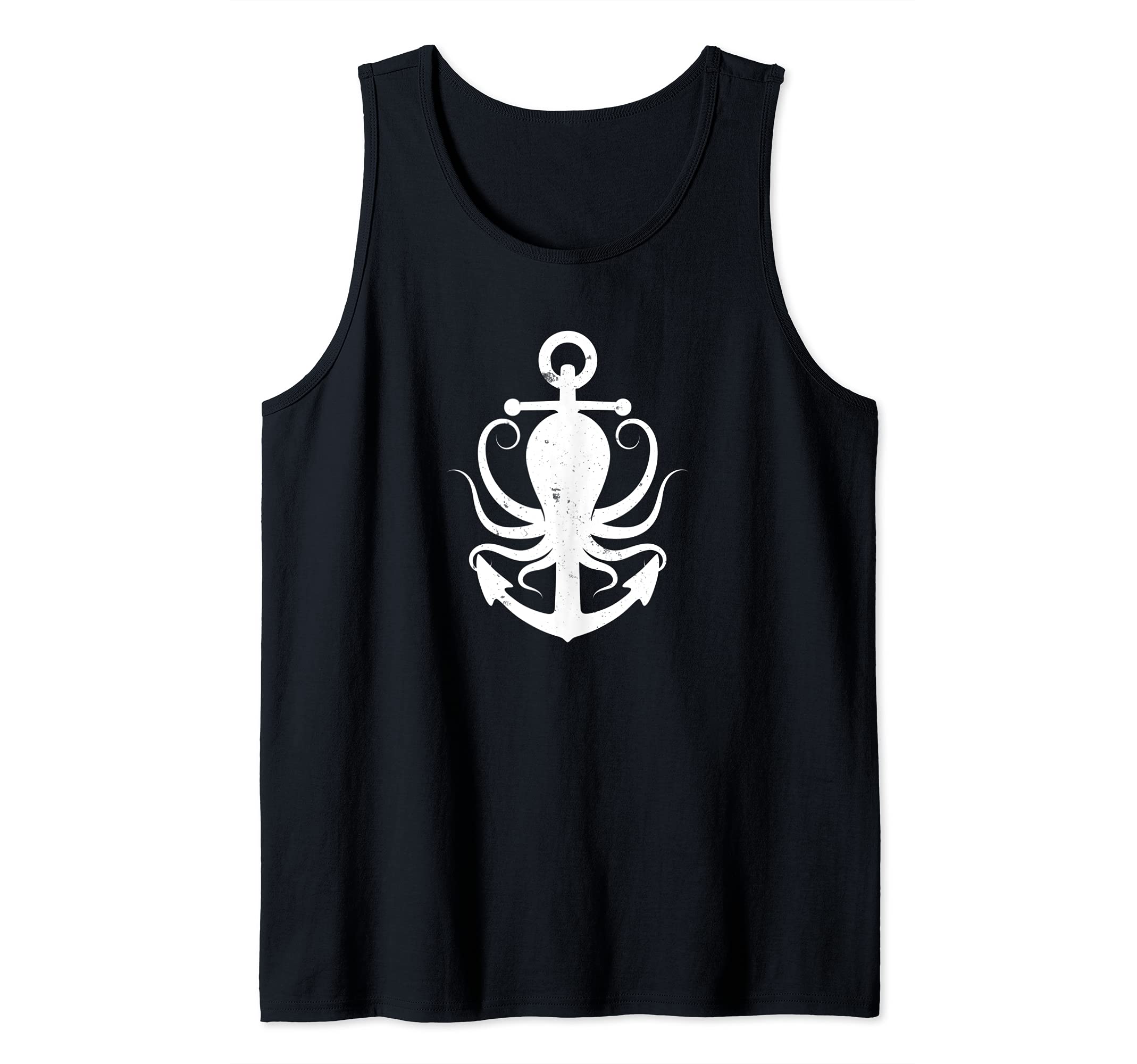 Sailing Anchor Octopus Ship Ocean Boat Maritime Squid Sea Tank Top