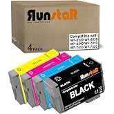 Run Star 4 Pack Remanufactured for 127 T127 Ink Cartridges for Epson 127 T127 use with WF-3520 WF-3530 WF-3540 WF-7010 WF-7510 WF-7520 545 530 625 645 Printer (Black, Cyan, Magenda, Yellow)