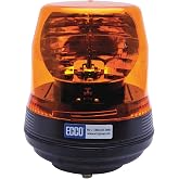 ECCO Rotating Beacon, Polycarbonate, 8-13/64" H, Amber, Halogen, 195 Flashes/Min, 12VDC, 4.9A, 5-19/64" Dia, 1 Bolt Mount