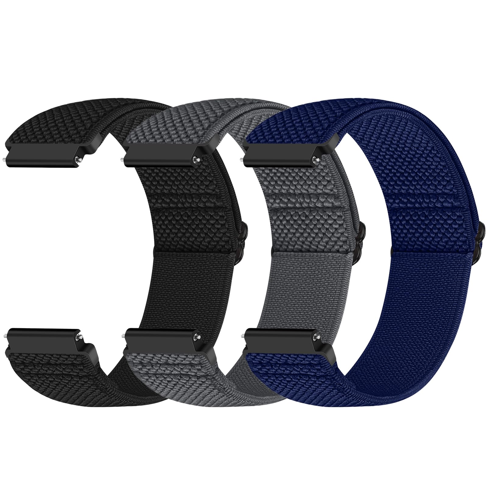 19mm Elastic Watch Strap Compatible with GRV FC1/FC5/Willful/YAMAY/Letsfit/LETSCOM/TEMINICE/LIFEBEE/Lintelek/ ID205 ID205L ID205G ID205S ID205U/Blackview/UMIDIGI Sport Nylon Replacement Band Women Men