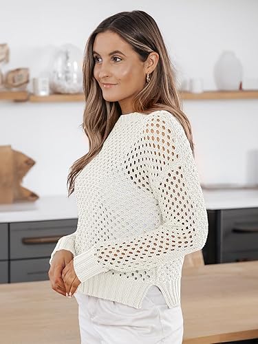 LILLUSORY Women Crochet Crop Top Swimsuit Cover Ups Summer Beach