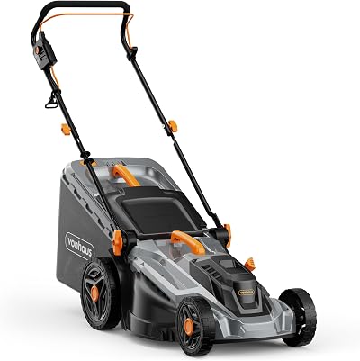 VonHaus 1600W Electric Lawn Mower 42L Bag 380mm Width 10m Cable