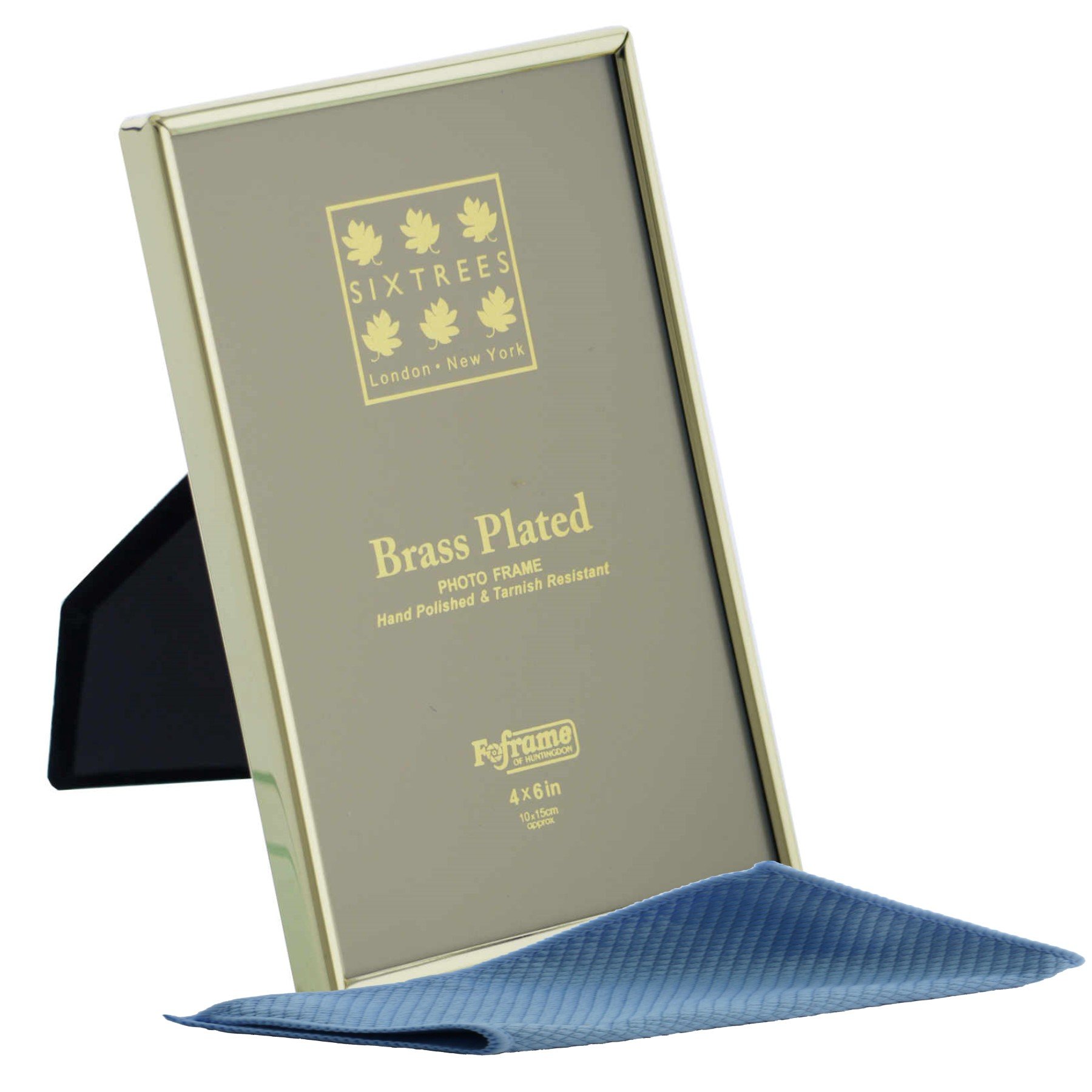 Sixtrees Hartford 1-400-46 Brass Plated 6 x 4 inch Photo Frame (152mm x 102mm) Picture - Complete with microfibre polishing cloth.