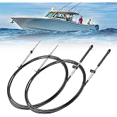 GEN 1 Boat Outboard Throttle Shift Control Cables Fits Mercury MerCruiser | 33C 600A Remote Control Cable for Mariner Force Quicksilver, CC179 Replacement, Stainless Steel Core Corrosion Resistant 2PCS