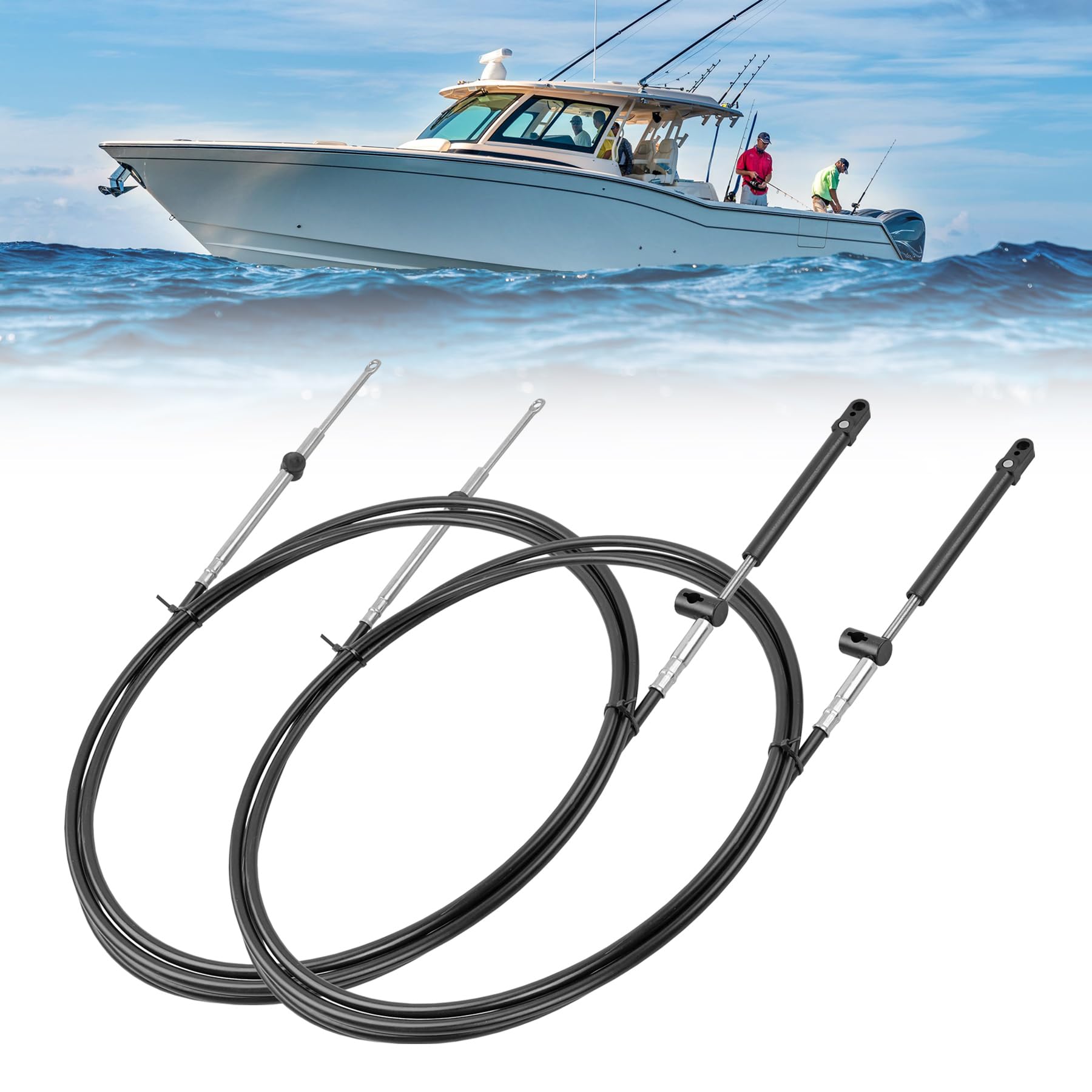 Photo 1 of ATRACYPART Outboard Engine GEN I Control Cables 10FT, 600A 33C Throttle and Shift Cables, Fit Mercury MerCruiser Marine Force, Replace CC17910 (2PCS)