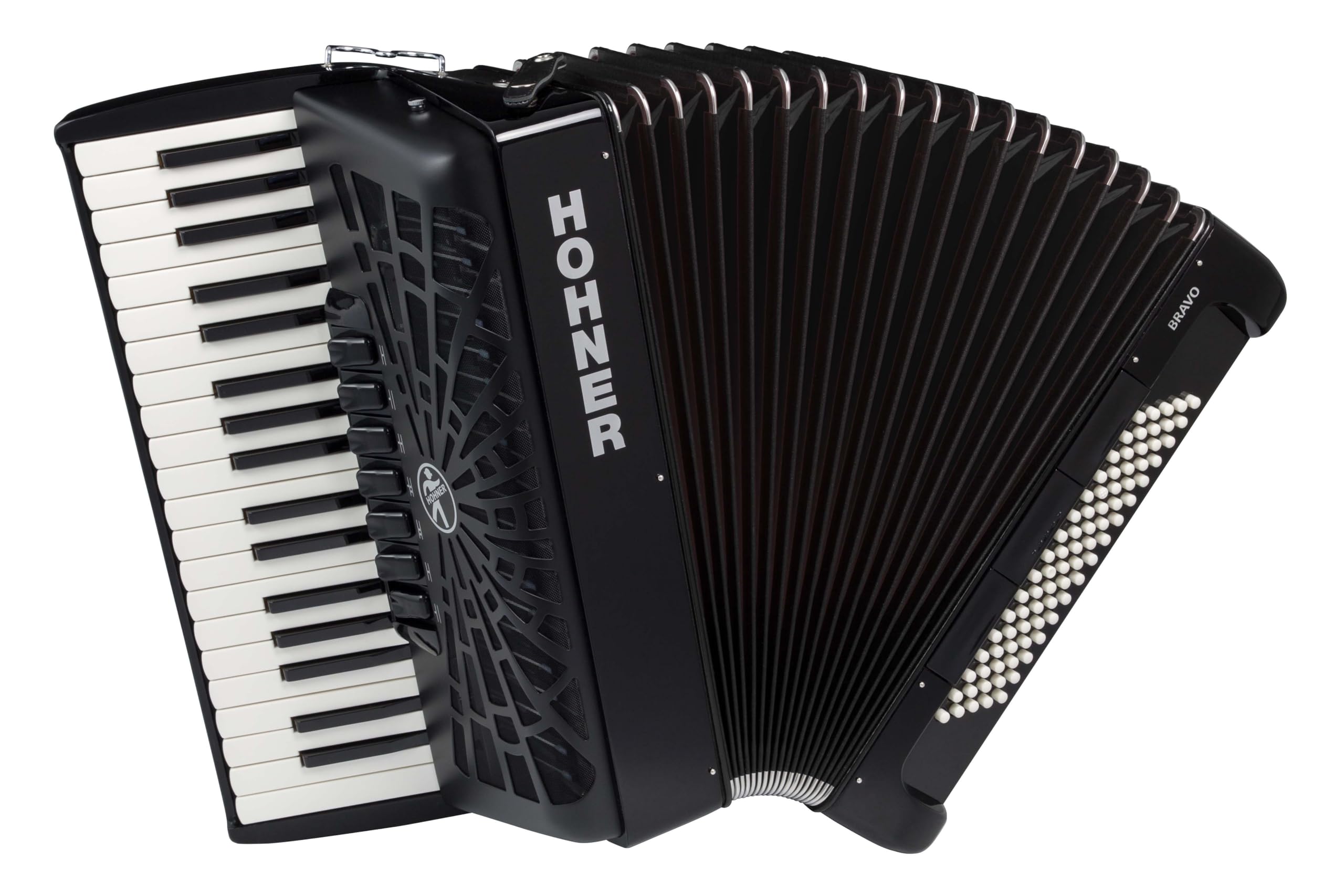 Hohner A16421S Bravo Line Facelift III -80 Bass Chromatic Piano Accordion with Gig Bag, Black