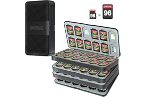 iPLYGAM Switch Game Case Holder for Nintendo Switch/OLED/Lite with 96 Cartridge Slots and 96 Micro SD Card Storage, Portable Game Protective Organizer Traveler Gift Accessories
