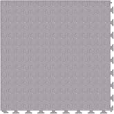 FlooringInc's 4.5mm Flex Nitro Hidden Interlocking Garage Floor Tiles, Flexible PVC Garage Tiles Flooring for a Stronger &amp; Safer Garage, Workshop or Shed, Coin, Light Gray, 8 Tiles (20.5"x20.5")