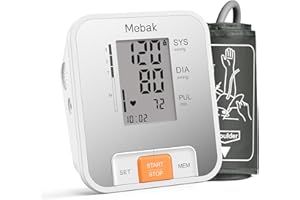 Blood Pressure Monitor, Mebak BP Machine Upper Arm Cuff,Automatic Digital High Blood Pressure Monitor for Home Use, Pulse Rate Monitoring Silver