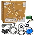 Zip Line for Kids and Adults, 200/150/100 Ft Backyard Zipline Kit, Quick Setup with Safety Harness, 350 Lb Capacity, Rustproof Stainless Steel Cable, Smooth Spring Brake, Comfortable Cushioned Seat