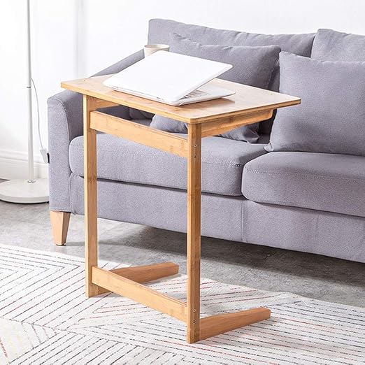 Amazon Com Bonusall Bamboo Sofa Side Table Tv Tray Couch Coffee