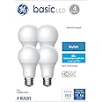 GE Basic LED Light Bulbs, 60 Watt, Daylight, A19 (4 Pack)