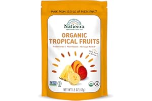 NATIERRA Nature's All Foods Organic Freeze-Dried Tropical Fruits | Non-GMO & Vegan | 1.5 Ounce
