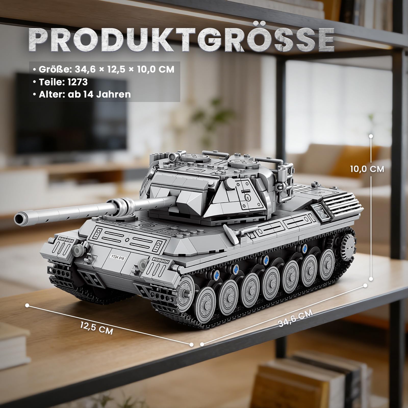 Reobrix 77038 Leopard 1 Militär Panzer Modell Klemmbausteine für Erwachsene 6