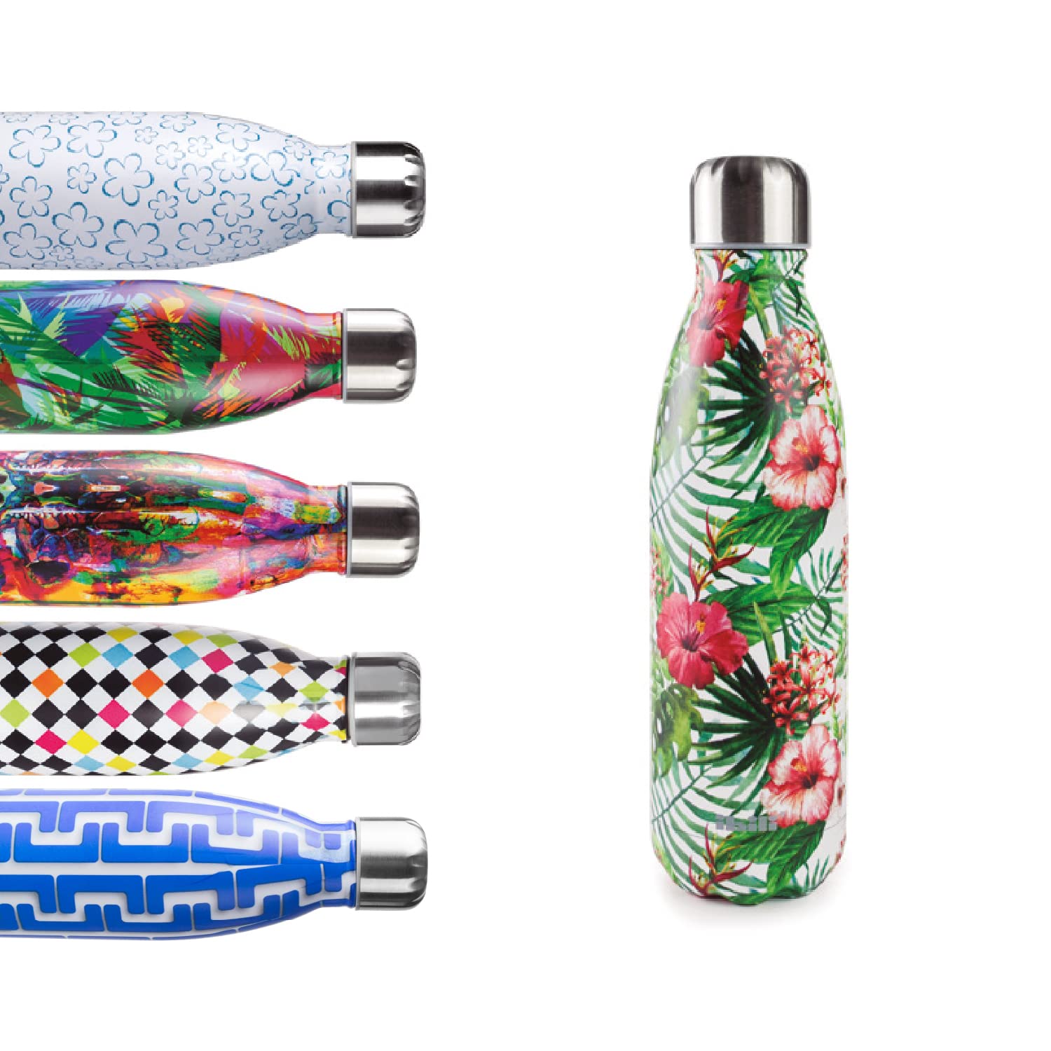 IBILI Satin Thermos Flask with Double Wall, Garden, 500 ml, 18/10 Stainless Steel, Reusable