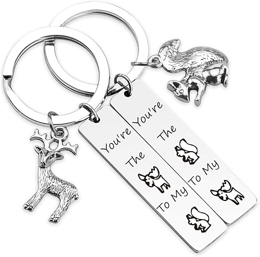 Amazon Ribukat カップル用キーホルダー You Re The Moose To My Squirrel You The Squirrel To My Moose キーホルダー 恋人へのギフト ボーイフレンド ガールフレンドに ネックレス 通販